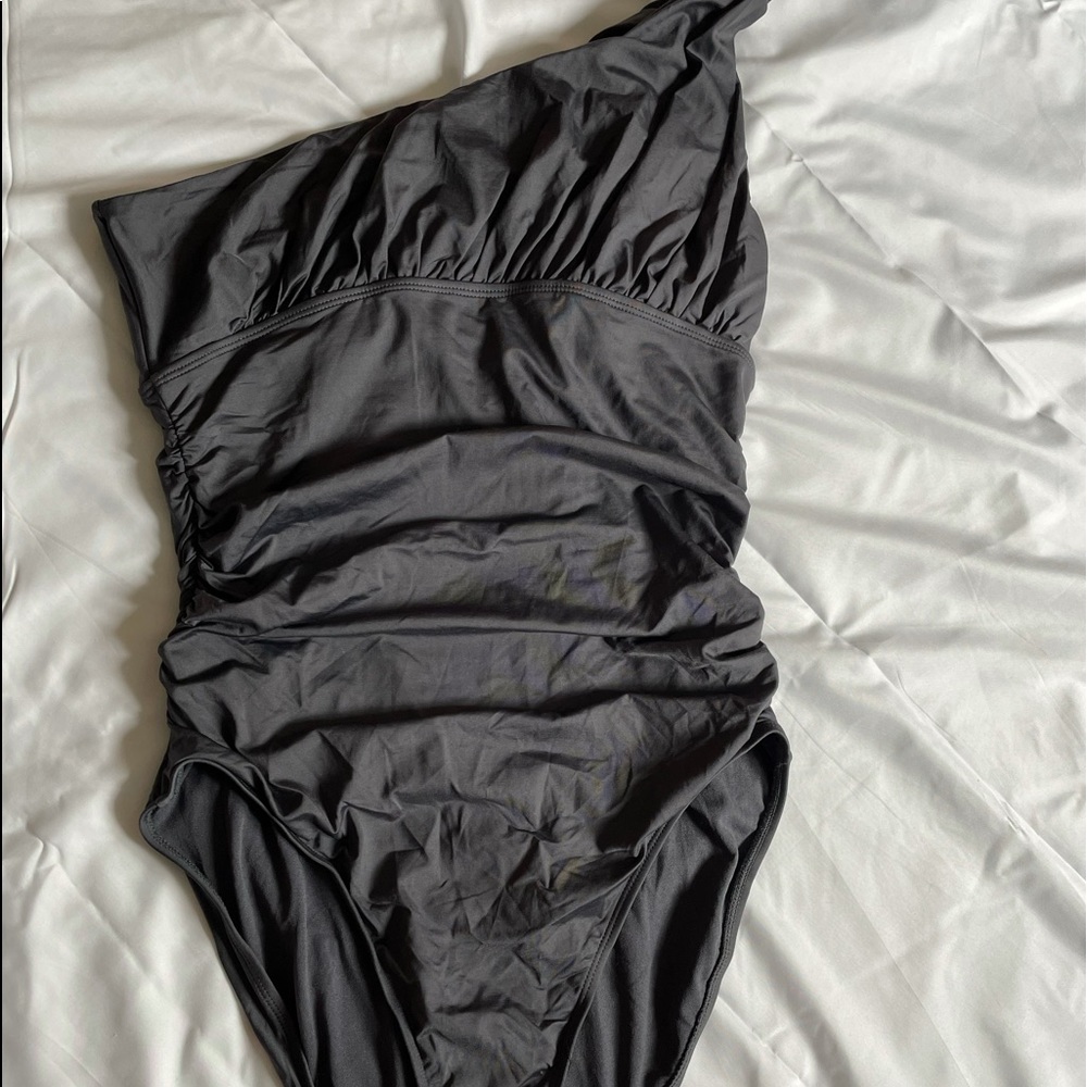 Old Navy gray, one shoulder one piece large